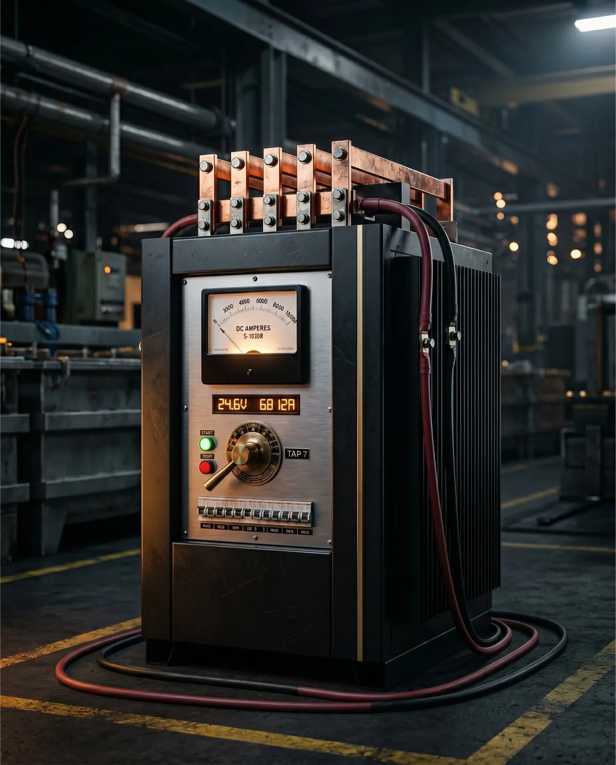 Heavy-duty electroplating rectifier transformer